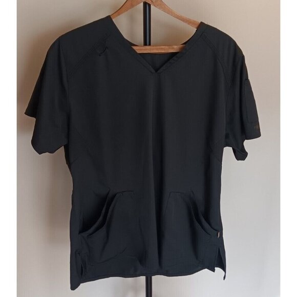 Large CARHARTT Force Black Modern Fit Twill Scrub Top C12106 Womens - Picture 1 of 14